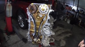 Toyota Camry 40 2.4 , 2AZ-FE. Замена цепи ГРМ, установка меток ГРМ.