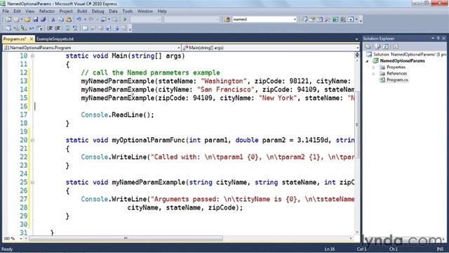 Optional and Named Parameter in C# смотреть онлайн