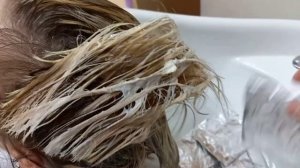 Мелирование на седых волосах.Тонирование 10/0+9/17+9/16.Эстель принс.