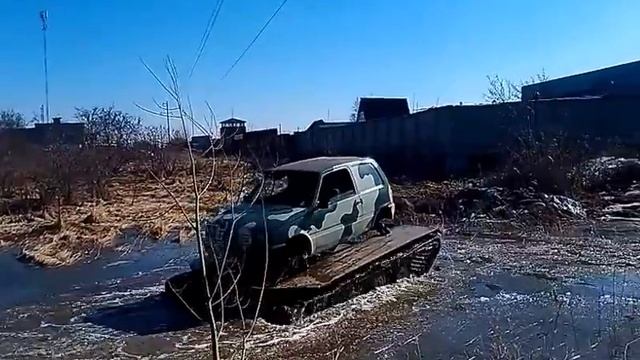 Гусеничный модуль для автомобиля. смотреть онлайн