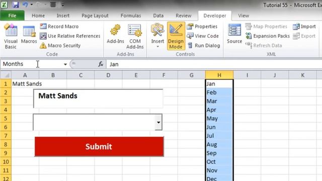 Excel 2010 VBA Tutorial 56 ActiveX Controls Drop Down Box смотреть онлайн