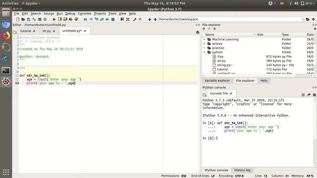Python Tutorial 4 : Convert String into Int Data Type смотреть онлайн