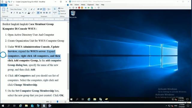 Cara Membuat Computer Group Di Console WSUS Windows Server 2019 (Bagian 4) смотреть онлайн