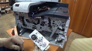 #70 Принтер HP LaserJet Enterprise 700 M712 \ M725 шумит, трещит | Ремонт редуктора принтера HP