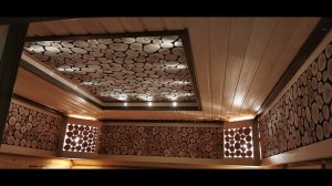 Можжевеловое панно и гималайская соль с подсветкой в парной