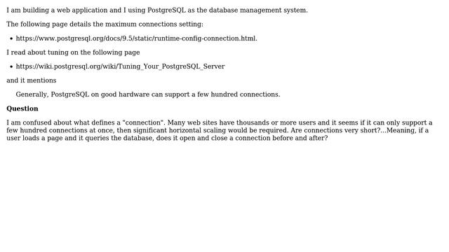 Databases: Confused about maximum connections in PostgreSQL смотреть онлайн