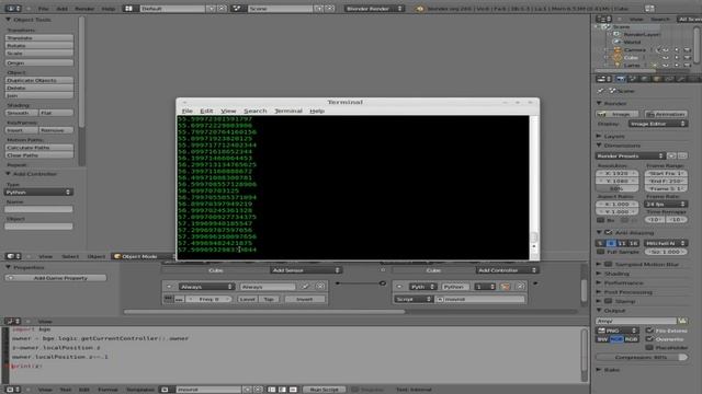 BGE10 - Python in Blender Game Engine - Move then Rotate Object - Linux смотреть онлайн