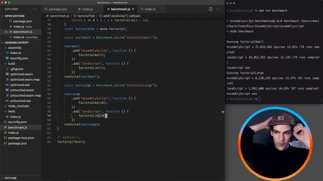 WebAssembly - Tutorial and Performance testing - [AssemblyScript to WASM] смотреть онлайн