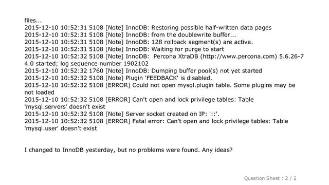 MySQL : Could not open mysql.plugin table. Some plugins may be not loaded смотреть онлайн