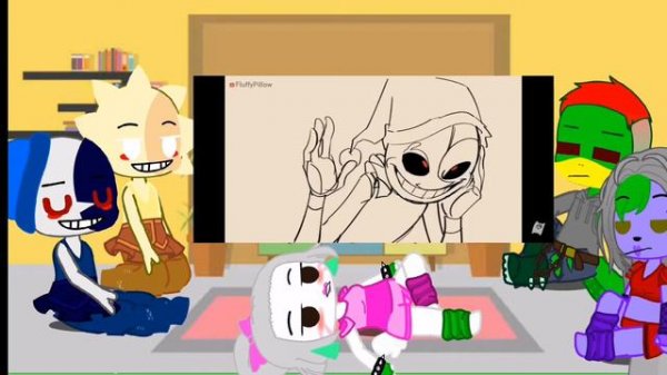 Реакция персонажей из Фнаф9 на солнце и луну.