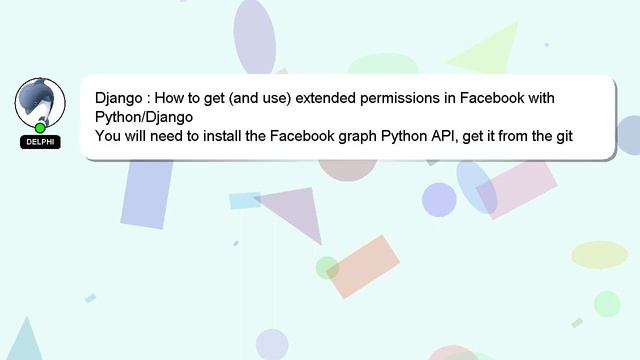 Django : How to get (and use) extended permissions in Facebook with Python/Django смотреть онлайн
