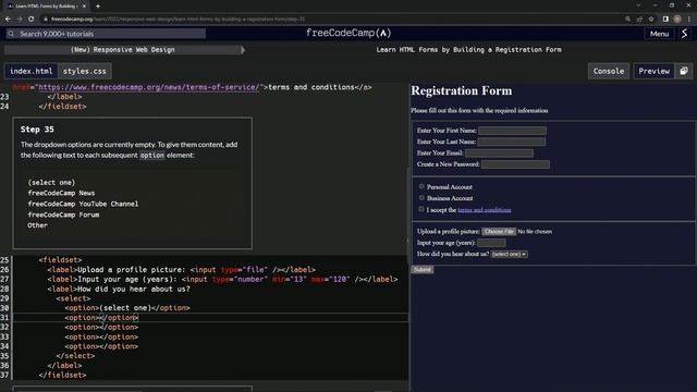 (ARCHIVED) Learn HTML Forms by Building a Registration Form - Step 35 смотреть онлайн