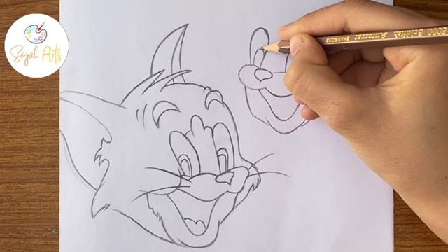 How to draw tom and jerry easy step by step // How to draw tom and jerry step by step for beginners смотреть онлайн