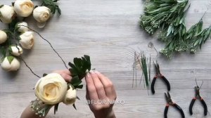 Как сделать венок из искусственных цветов своими руками.