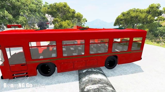 Cars, Trucks, Bus, Police, Racing Car Vs Massive Speed Bumps - BeamNG Drive Gamerz смотреть онлайн
