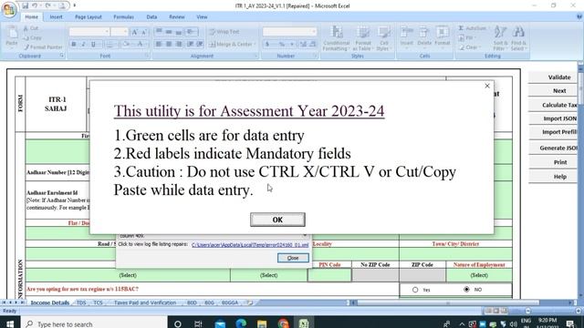 INCOME TAX RETURN E-FILING 2023-24 TAMIL | EXCEL UTILITY | IT RETURN 2023 | ITR 1 தெளிவான விளக்கம் смотреть онлайн