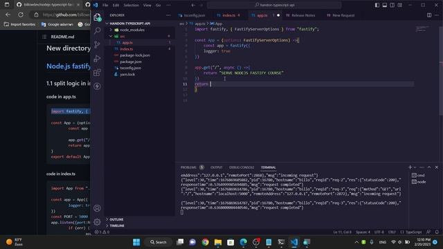 Node js TypeScript Fastify EP 03 App смотреть онлайн