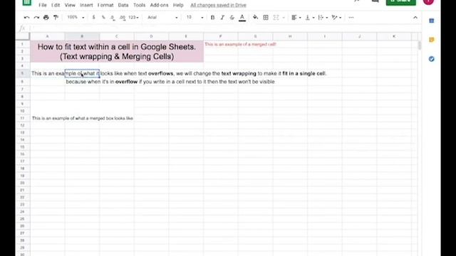 How to fit text in a cell in Google Sheets (Text wrapping & Cell merging) смотреть онлайн