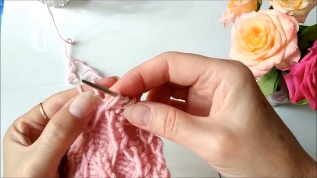 МК прекрасного узора СЕНТЯБРЬ спицами, попетельный мастер класс // knitting pattern