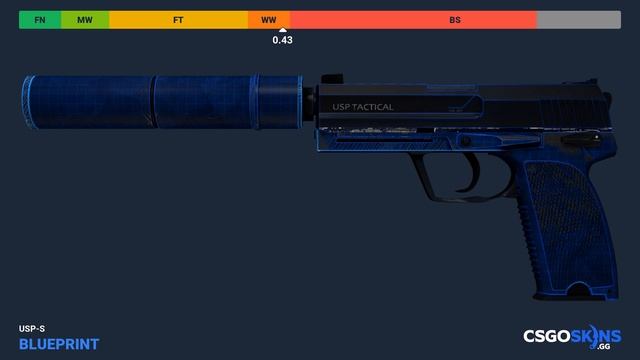 USP-S Blueprint - Skin Float And Wear Preview смотреть онлайн