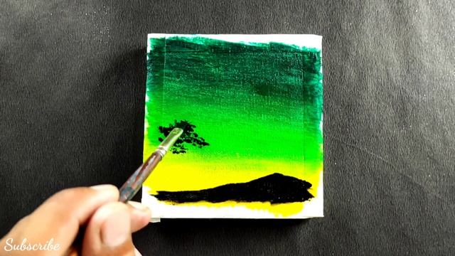 3 Easy Landscapes Painting | Mini Canvas Painting ideas for beginners | Acrylic Painting смотреть онлайн
