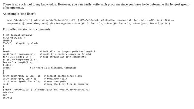 Unix & Linux: Decomposition of path specs into longest-common-prefix + suffix (4 Solutions!!) смотреть онлайн