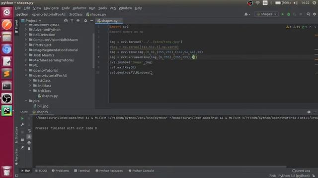 OpenCV Python Tutorial For Beginners 4 - Draw geometric shapes on images using Python OpenCV смотреть онлайн