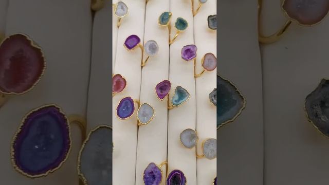 Двойные кольца Агата с жеодами, тип 16/Артикул: тип16 смотреть онлайн