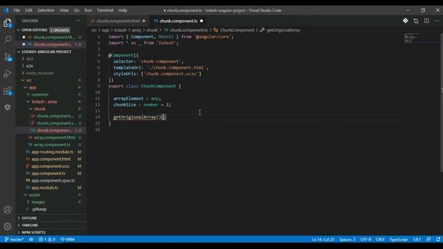 #2. Implement lodash chunk method (_.chunk()) with angular 10 : tutorial-2 : Lodash with angular 10 смотреть онлайн