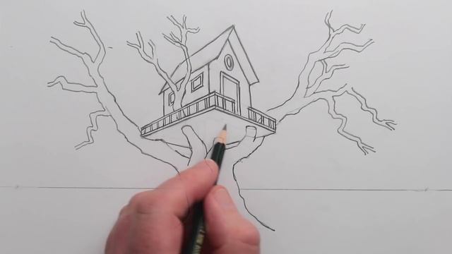 How to Draw A Realistic Tree House in 2-Point Perspective смотреть онлайн