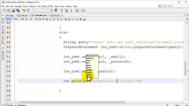 Vedio Part2: How to check existing email and register email in jsp with mysql server? смотреть онлайн