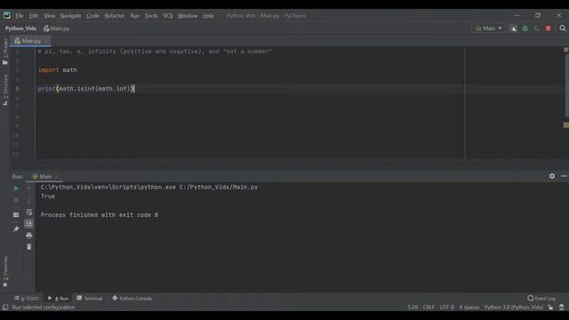 Python Math Module - Constants (Pi, Tau, e, Infinity, Not a Number) Tutorial смотреть онлайн