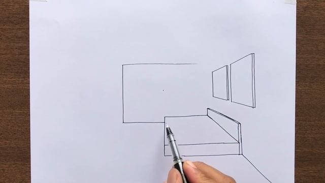 How to Draw a Room in 1-Point Perspetive | Very Easy Drawing смотреть онлайн