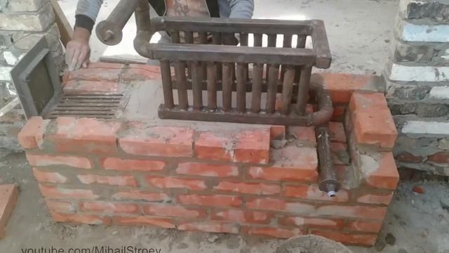 Кирпичная печь с встроенным котлом водяного отопления. смотреть онлайн