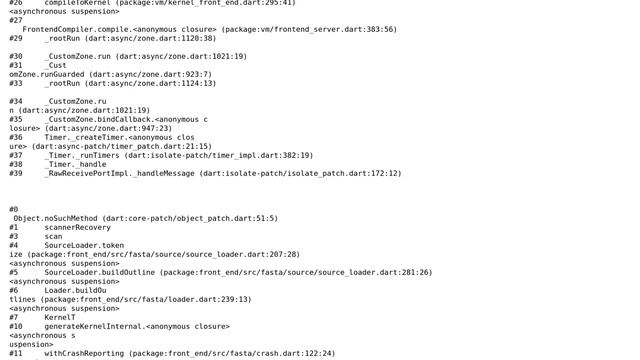 Compiling Error in flutter: NoSuchMethodError: The getter 'isEof' was called on null смотреть онлайн