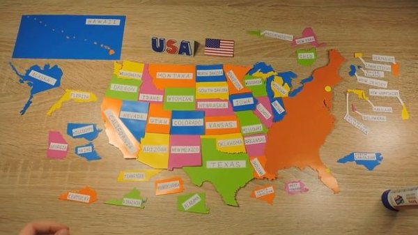 States of America DIY Puzzle map USA Geography Map of the United States