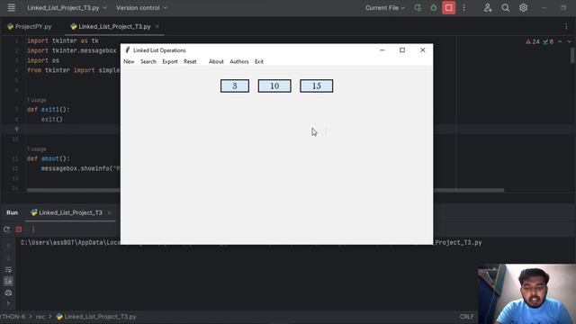 A Basic Linked List Data Structure Project Using Python Tkinter GUI. смотреть онлайн