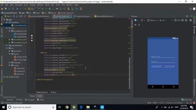 Facebook clone android programming with firebase- part 1(Login Screen UI); смотреть онлайн
