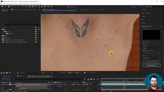 7.3. Клинап. Удалить объект на видео в After Effects cleanup смотреть онлайн