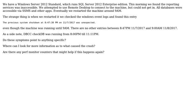 Windows 2012 Server inaccessible (using rdp) but SQL Server databases are accessible (ssms) смотреть онлайн