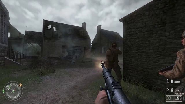 Call of Duty 2 _ серия 17 _ Бой за Пуэнт-дю-Хок.