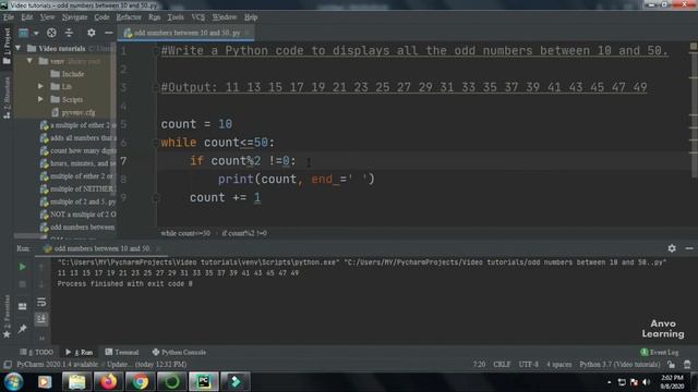 Print all the odd numbers from 10 to 50 l Python l English l Tutorial l 2020 смотреть онлайн
