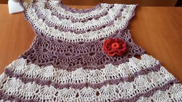Детское, ажурное платье крючком. смотреть онлайн