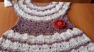 Детское, ажурное платье крючком.