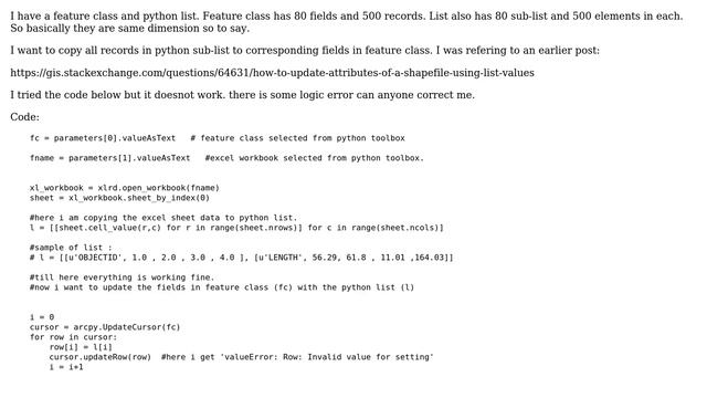 GIS: How to update values from python list into feature class? смотреть онлайн