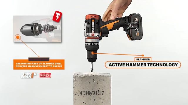WORX354 SLAMMER DRILL DRIVER - UK - WORX.COM смотреть онлайн