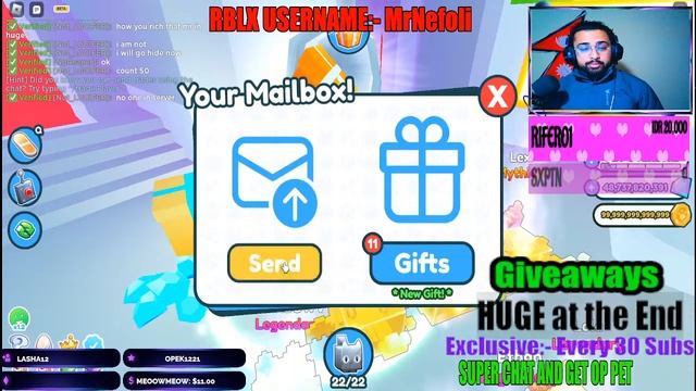 ?LIVE OP DOODLE HARDCORE PET And ?GEMS? MAILBOX GIVEAWAY | Pet Simulator X Live Giveaway #petsimx смотреть онлайн