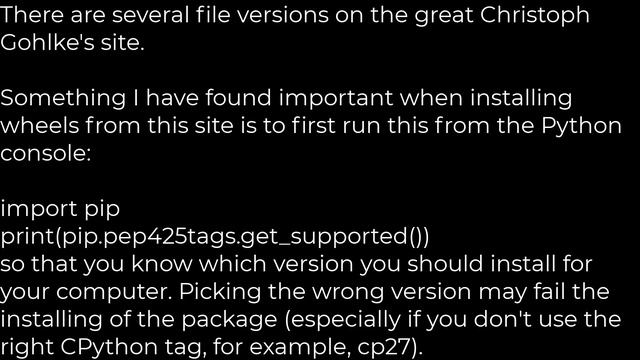 Python :How do I install a Python package with a .whl file?(5solution) смотреть онлайн