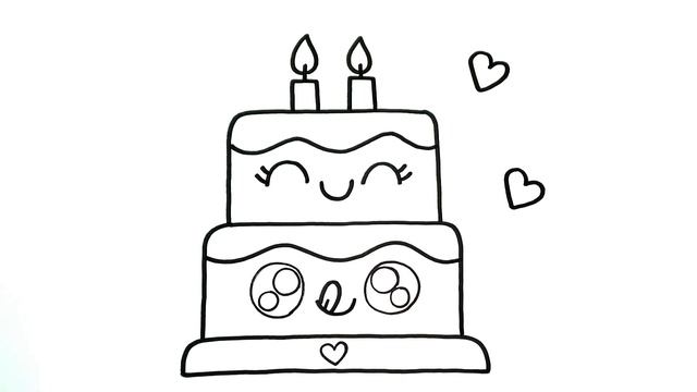 HOW TO DRAW A BIRTHDAY CAKE EASY STEP BY STEP смотреть онлайн