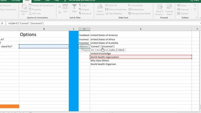 How to design Multiple Choice Quiz in Ms Excel with automatic grading смотреть онлайн